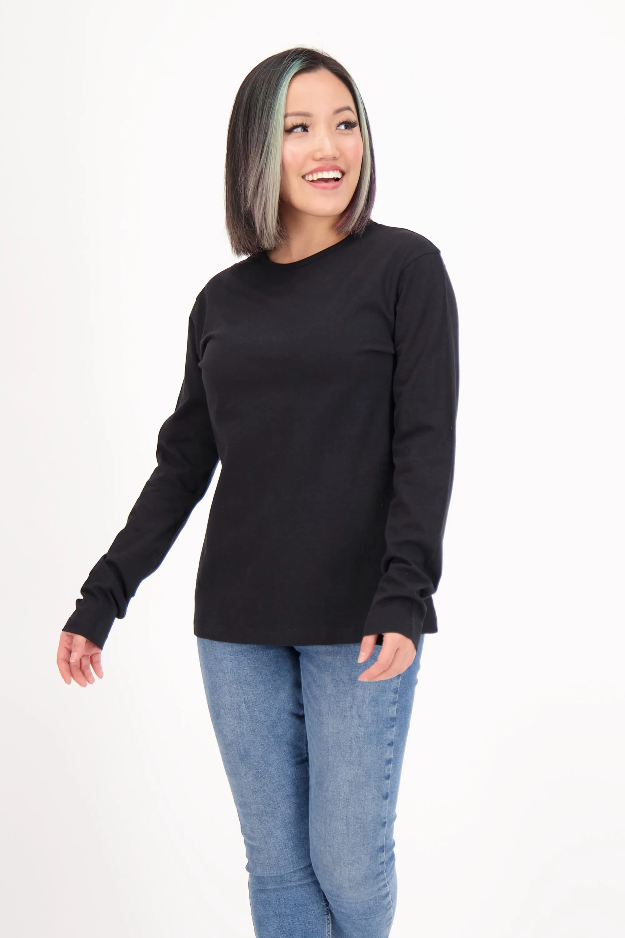3-Pack Women's Long Sleeve Black | Organic Cotton, Sustainable & Super Soft