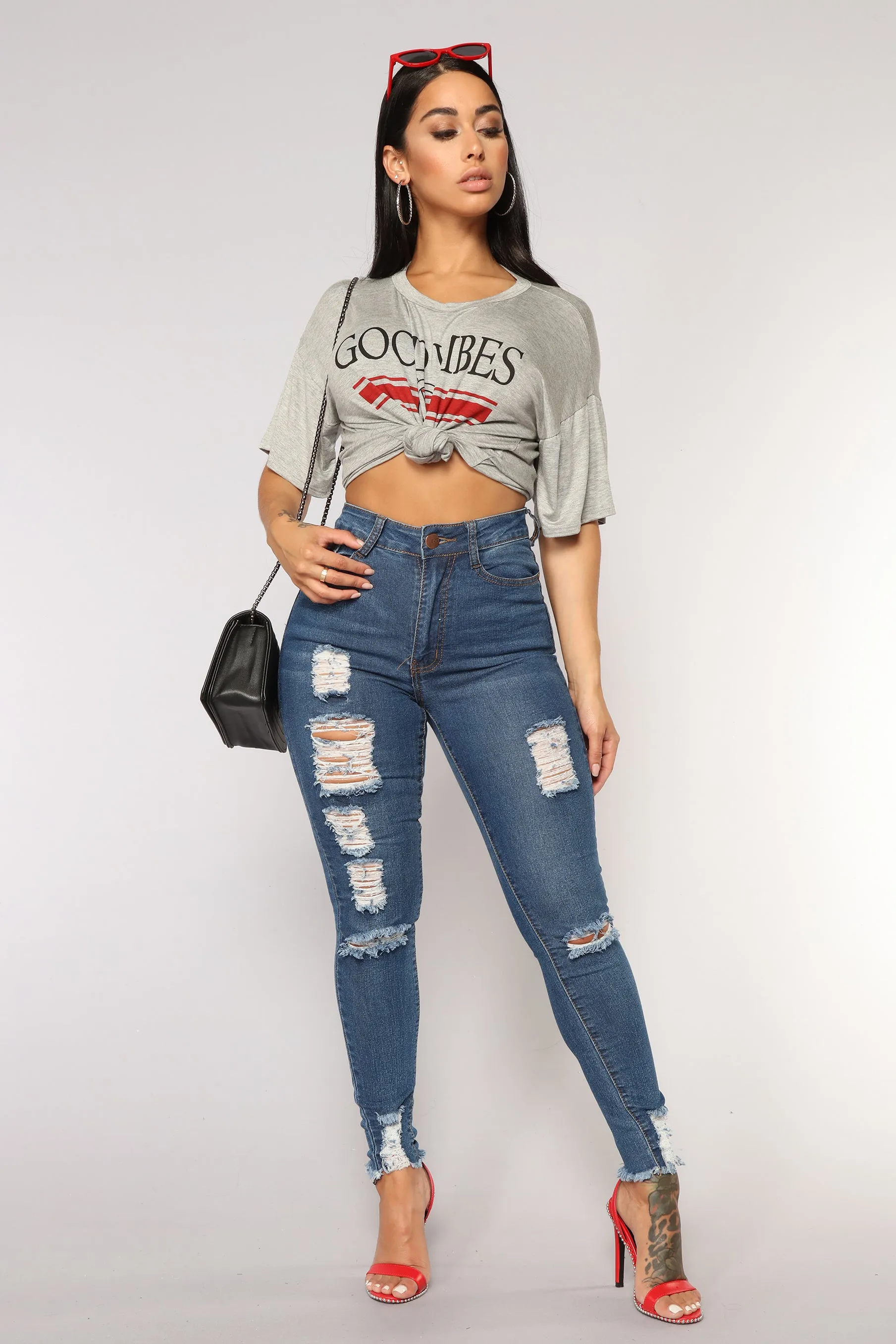 Always Good Vibes Tee - Grey