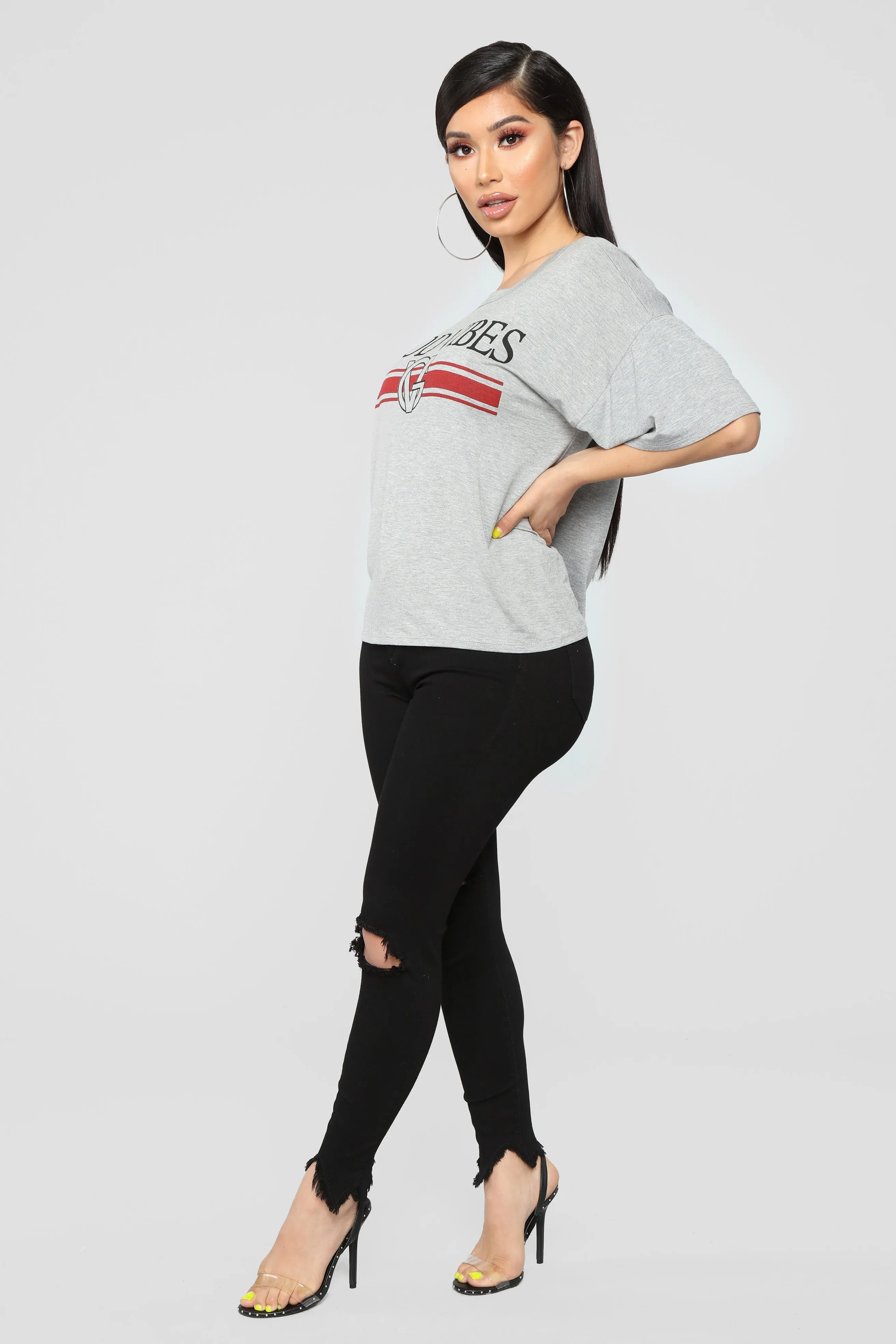 Always Good Vibes Tee - Grey