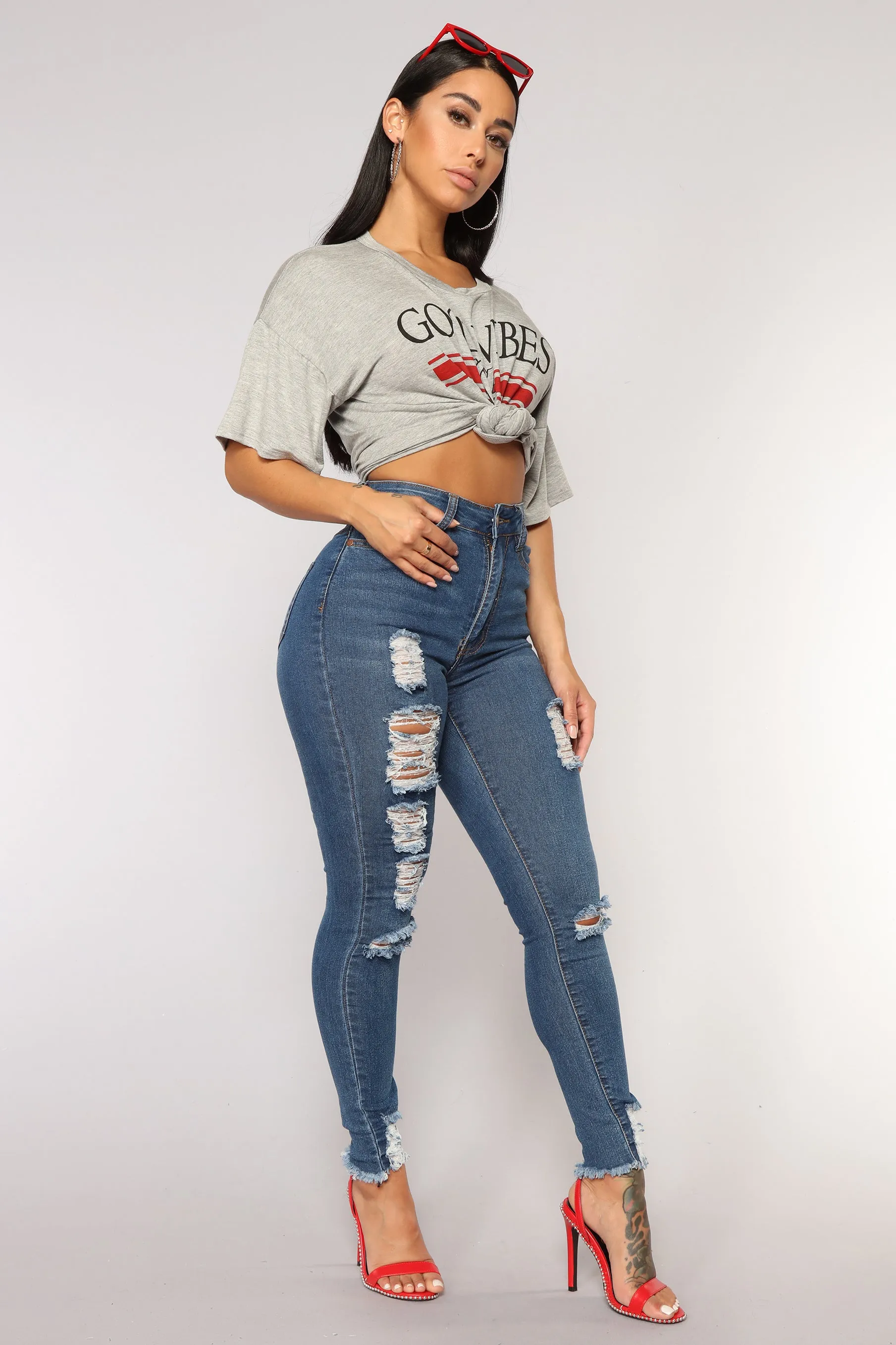 Always Good Vibes Tee - Grey