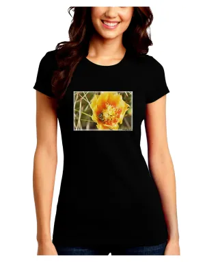 Bee Cactus Juniors Petite Crew Dark T-Shirt