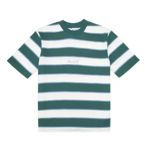 bound Pique Stripe Tee - Retro Green/Blue/White