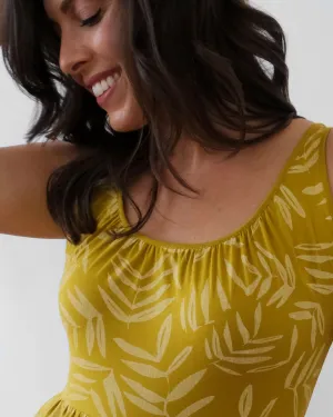 CAROLINA printed dress in Golden Fern