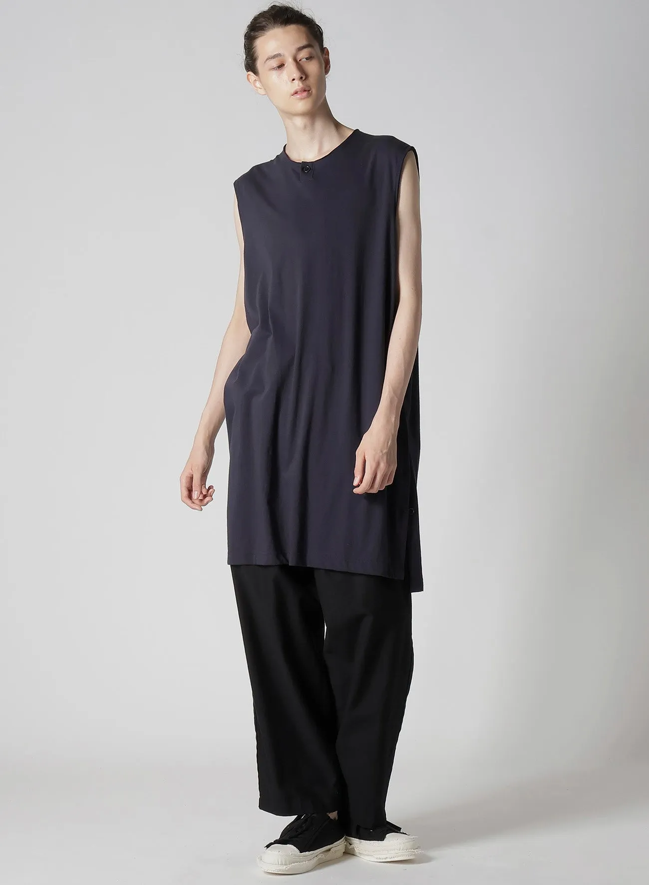 COMBED SINGLE JERSEY SINGLE BUTTON TANK TOP