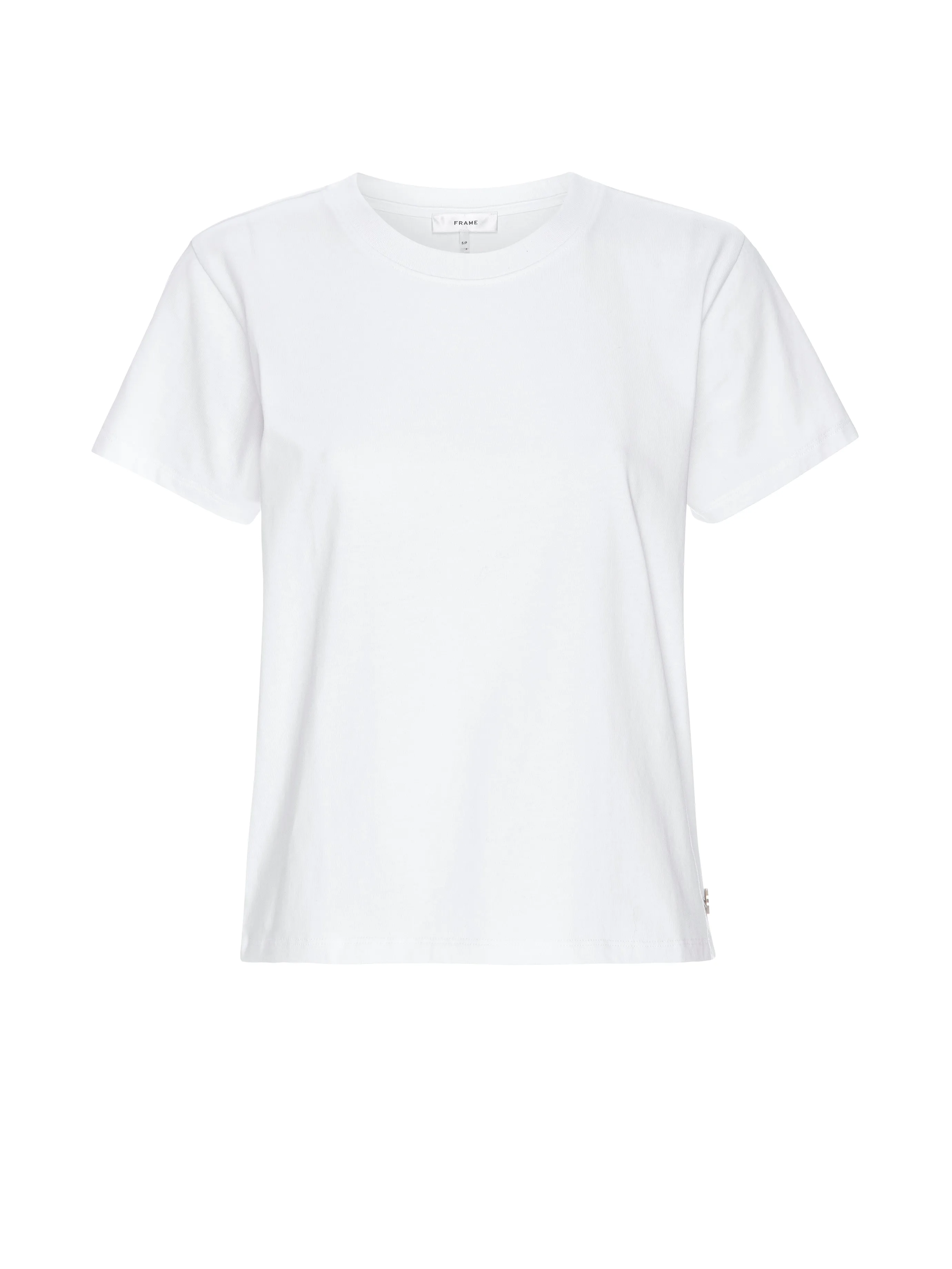 Frame Side Detail Button Tee in White