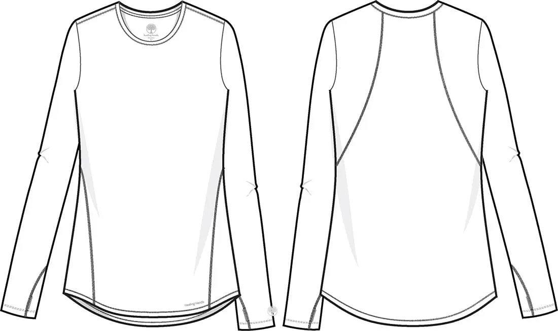 Healing Hands Mackenzie Women's Underscrub, Long Sleeve Tee with Thumbholes, Modern Fit Undershirt- 5051