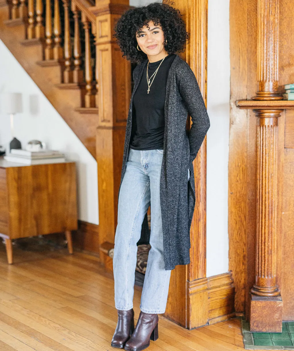 MALIBU sweater cardigan in Black