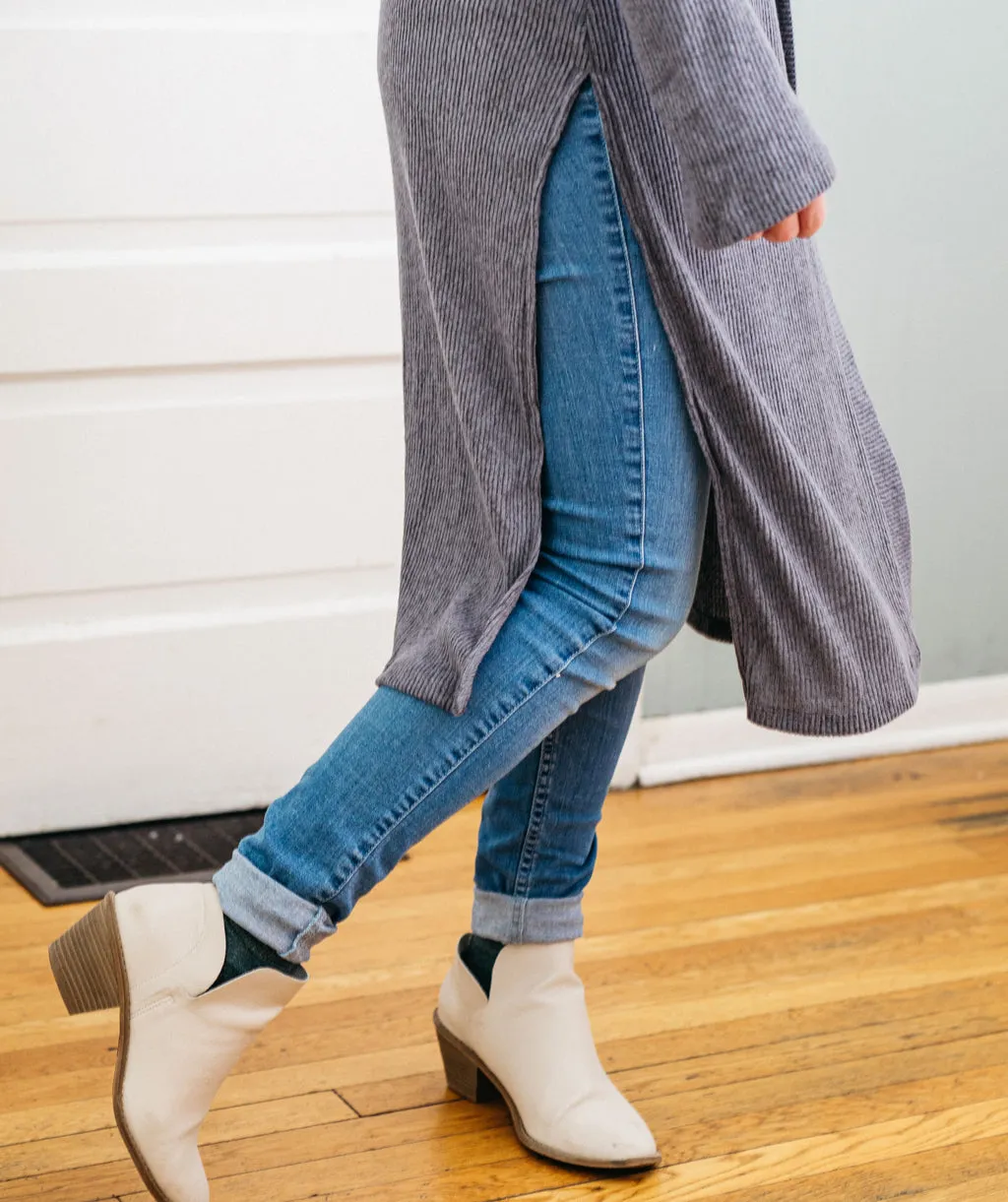 MALIBU sweater cardigan in Slate Grey