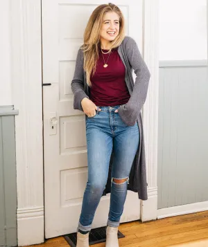 MALIBU sweater cardigan in Slate Grey