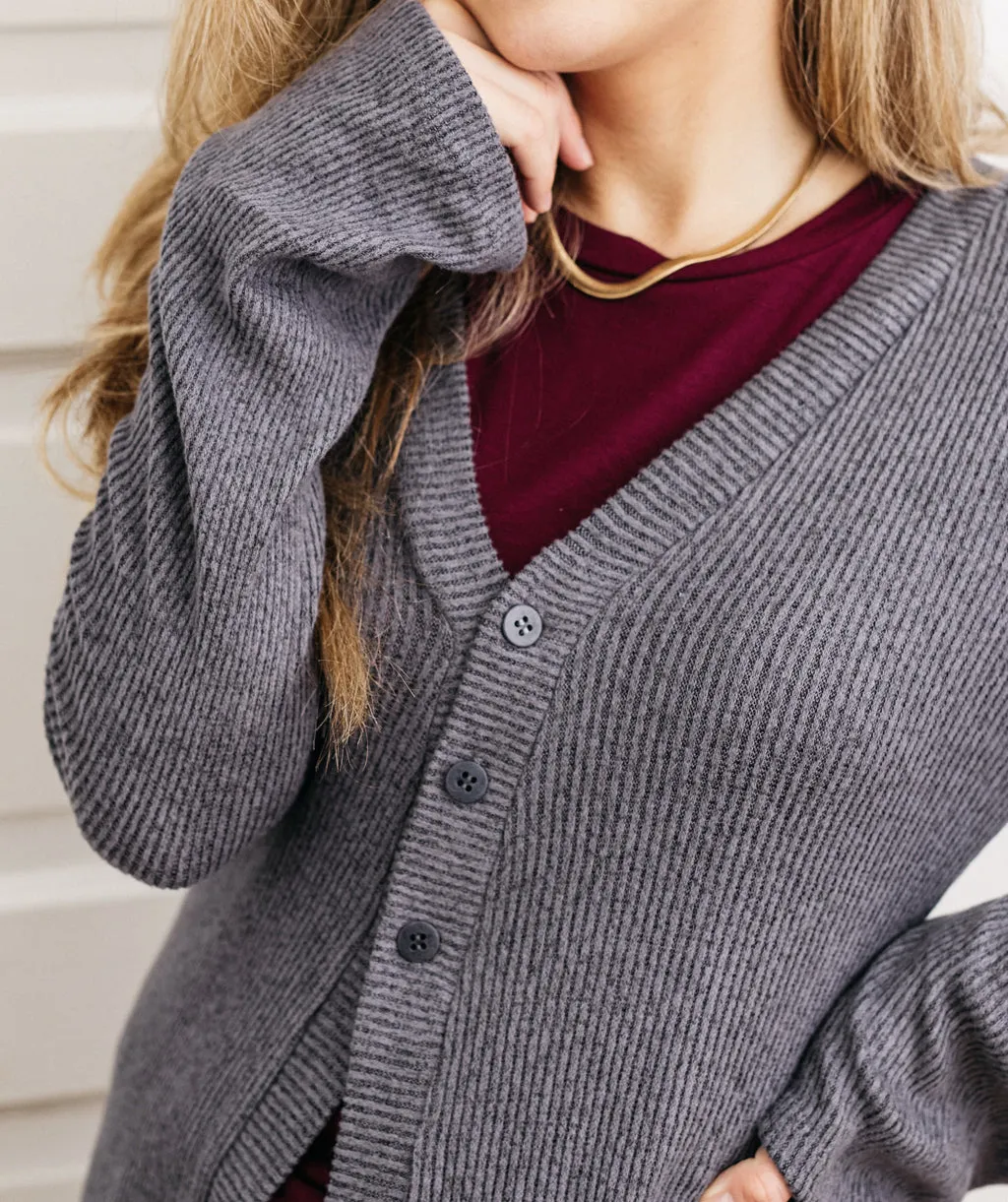MALIBU sweater cardigan in Slate Grey