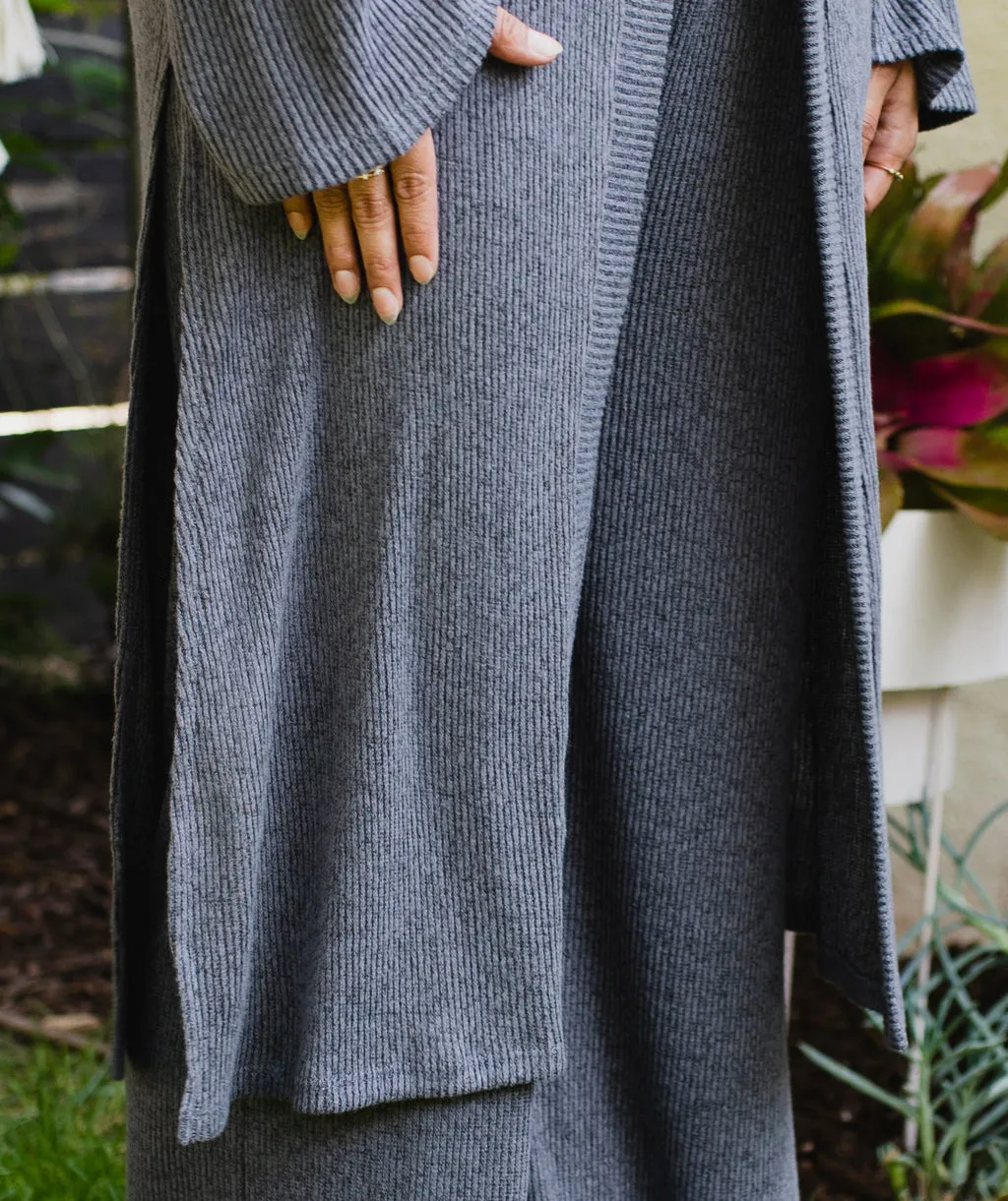 MALIBU sweater cardigan in Slate Grey