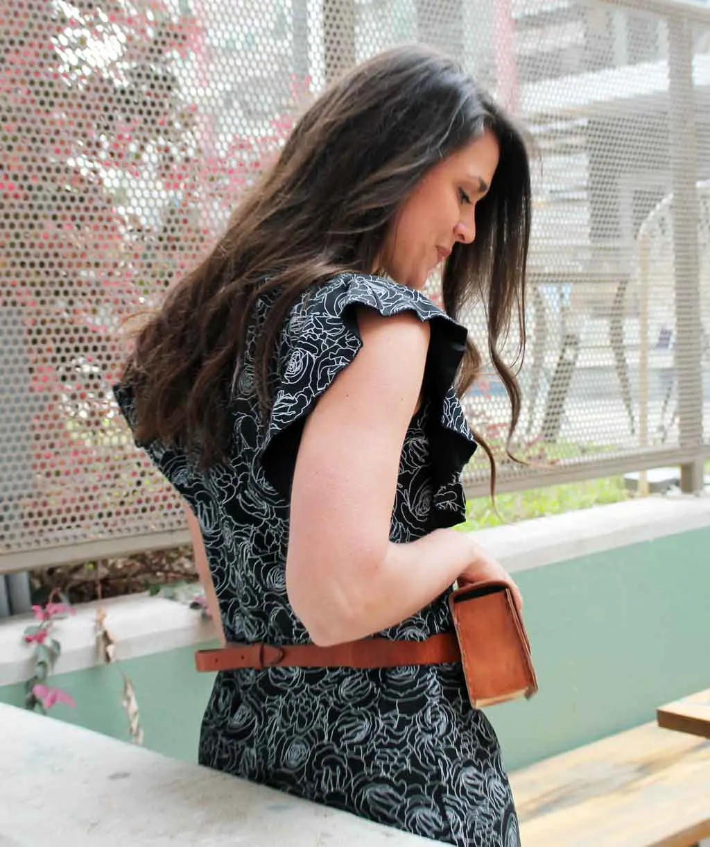 MARGARET printed sheath dress in Black