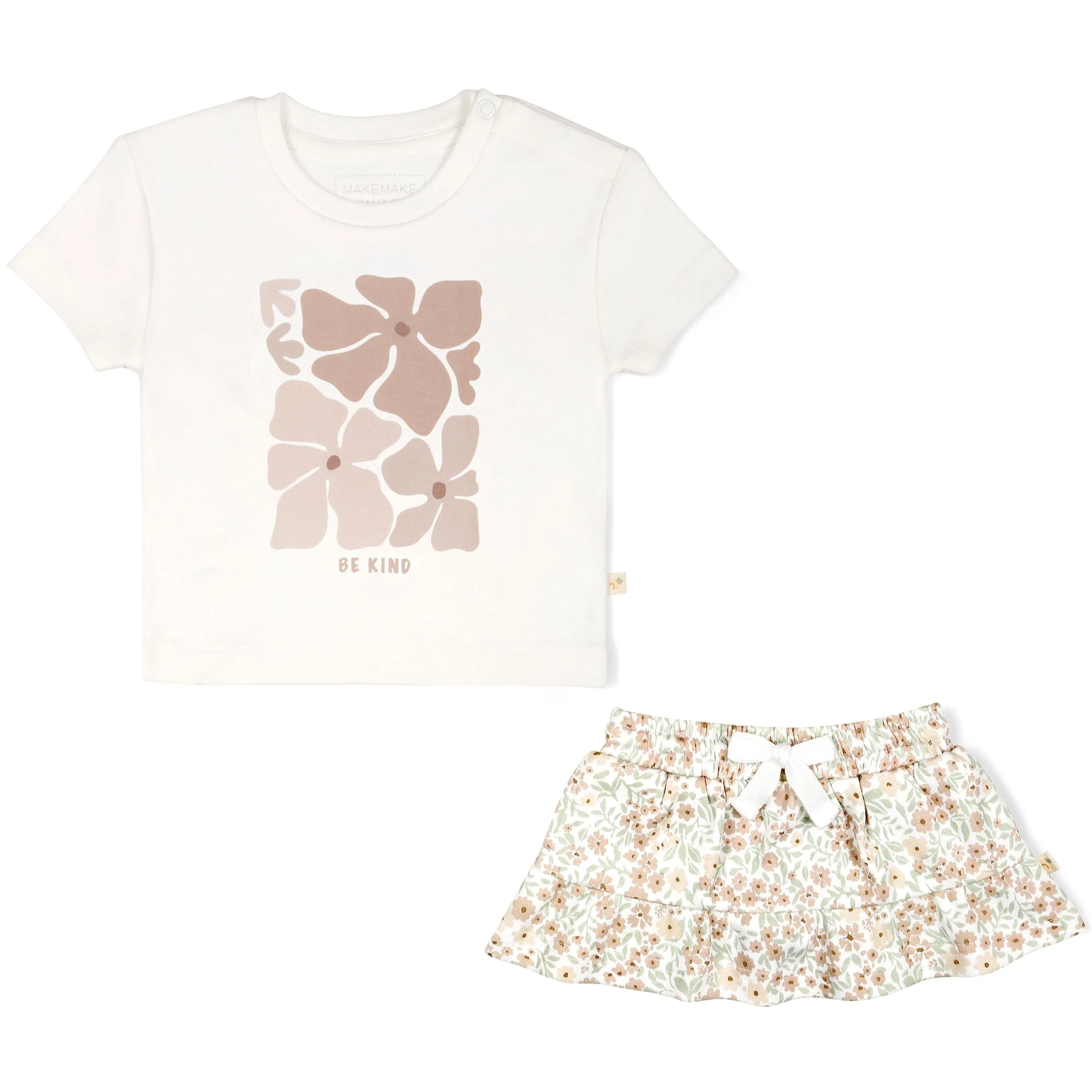 Organic Girls Tee and Skort Outfit | Summer Floral