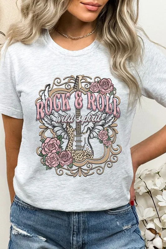 Rock And Roll Wild Spirit Guitar Graphic Tee