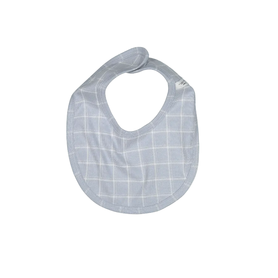 The Printed Bib - Blue Grid