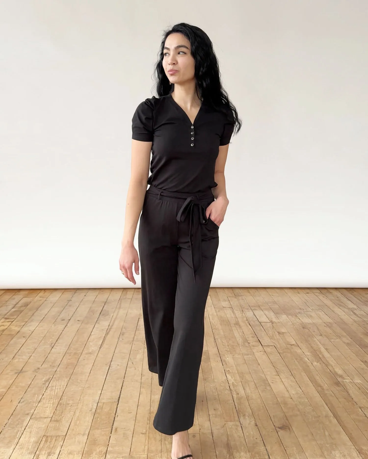 ZELLA high-waist pants in Black